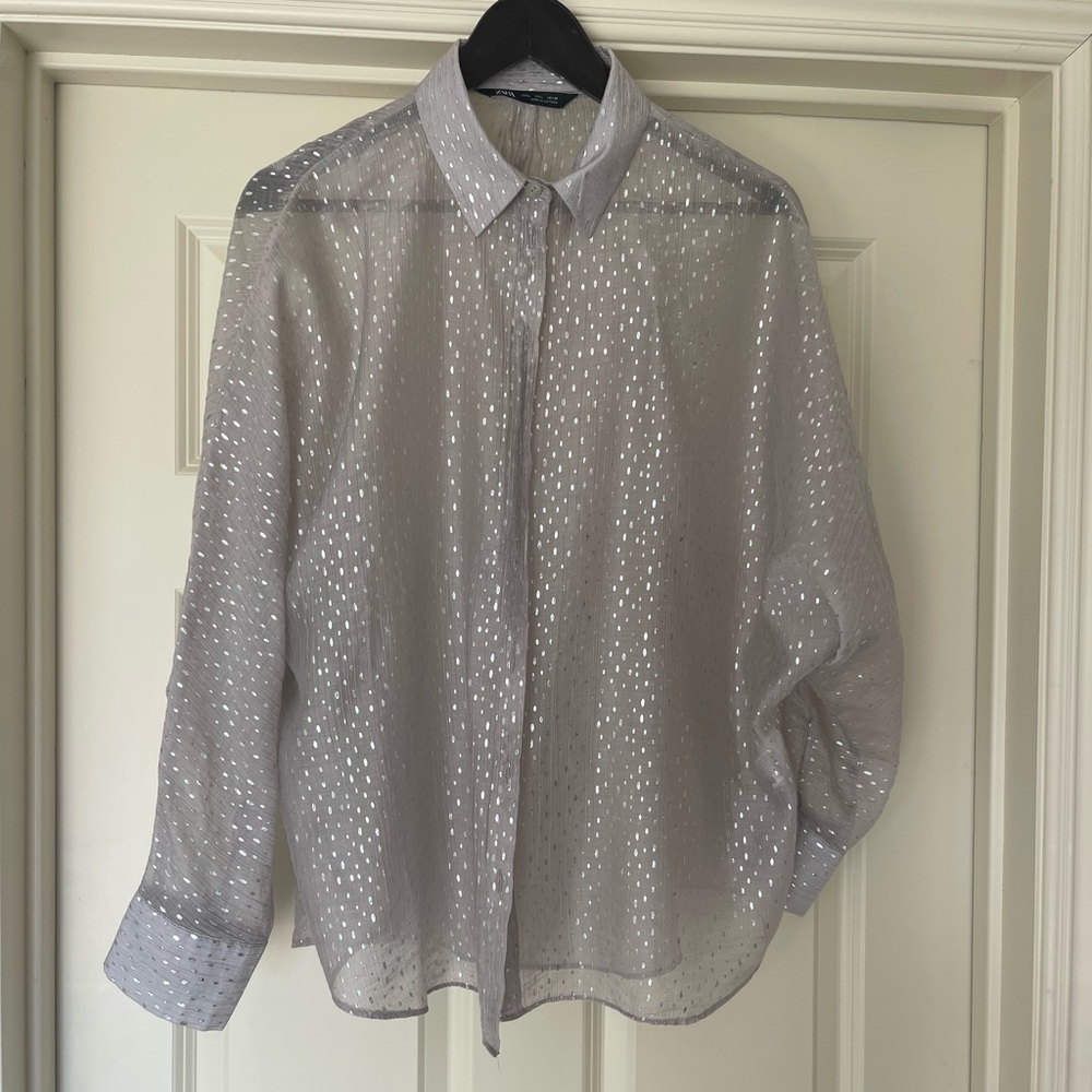 Zara Oversized Button Shirt - Picture 4 of 12